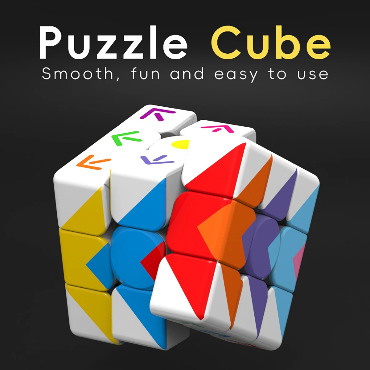매직 큐브 3x3x3 3D UV 인쇄 방향 화살표 스트레스 릴리프 퍼즐 전문 부드러운 속도 게임 어린이 장난감 선물