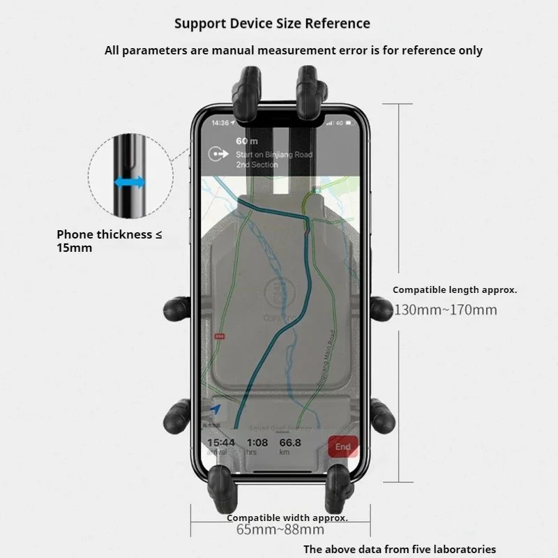 Voor Yamaha R3 schokabsorberende mobiele telefoonhouder motorfietsnavigatiehouder kan draaien om camerabeschade te voorkomen