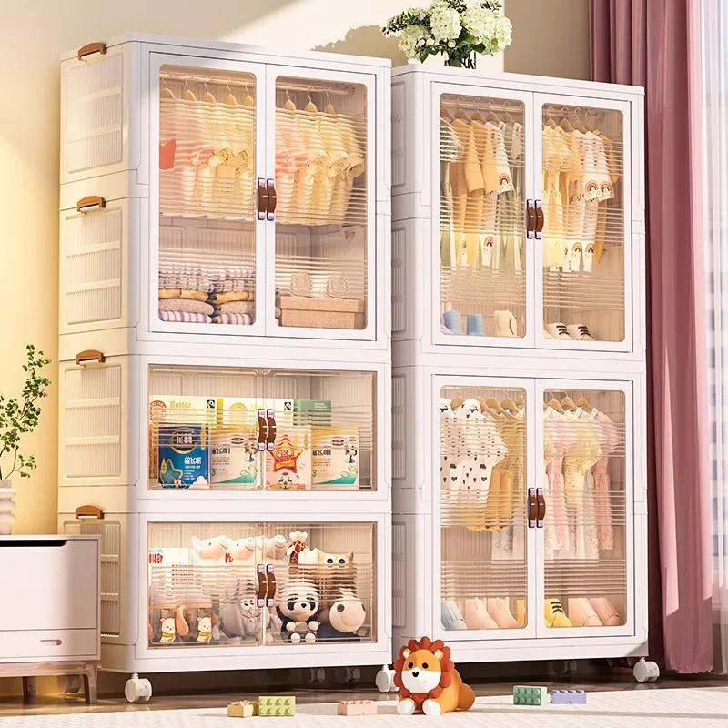 Folding Wardrobes Storage Box,  Transparent Sorting Organizer Bins, Suitable For Bedrooms And Offices And The Living Room