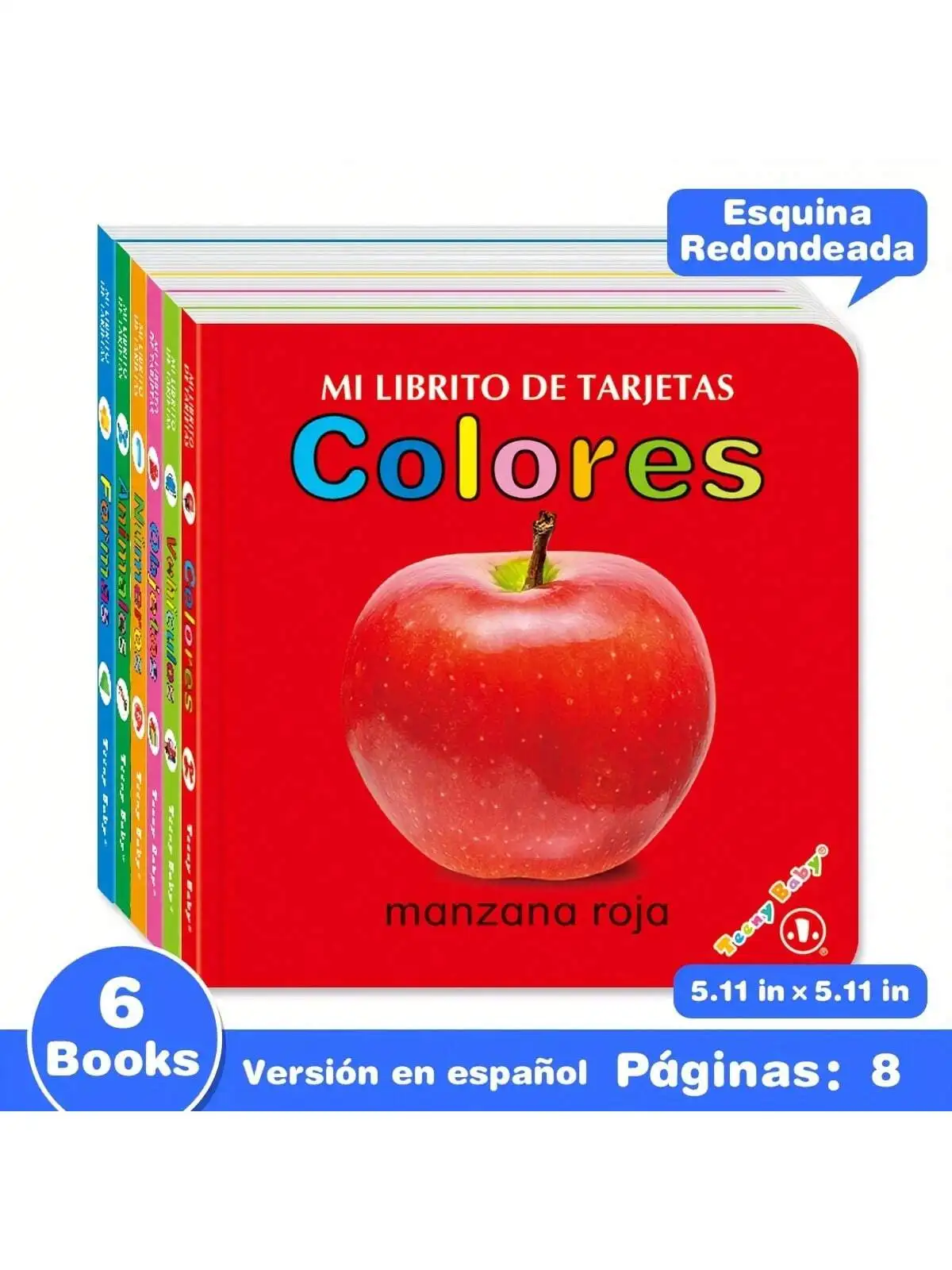 6 - Book Set Kids Educational Books: Spanish Learning for Colors, Animals, Shapes and More