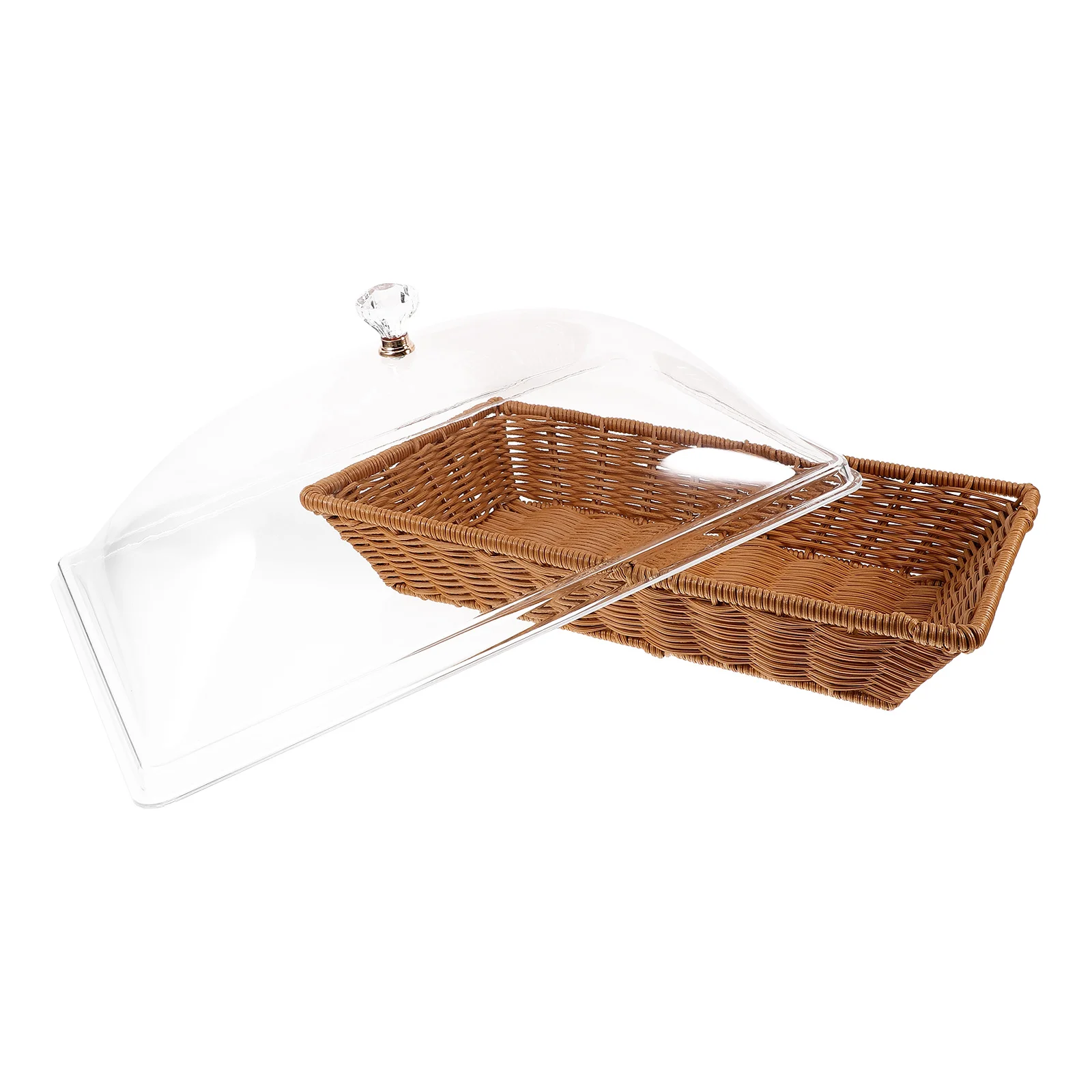 

1 set Bread Food Fresh-Keeping Woven Fruit Vegetable Transparent Acrylic Cover Easy Clean Home Kitchen Office Restaurant