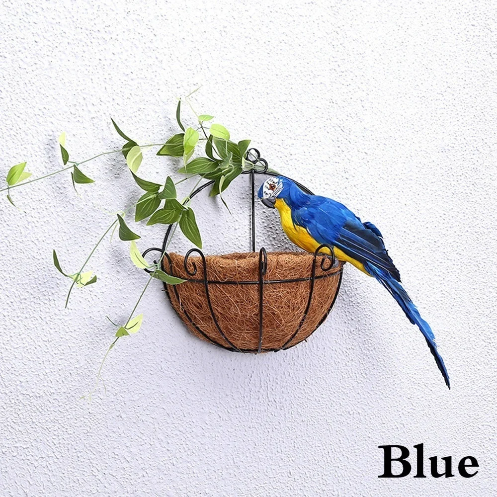 25/35 cm Creatieve Handgemaakte Simulatie Papegaai Dier Vogel Tuin Props Decoratie Miniatuur Veer Gazon Pop Ornamenten