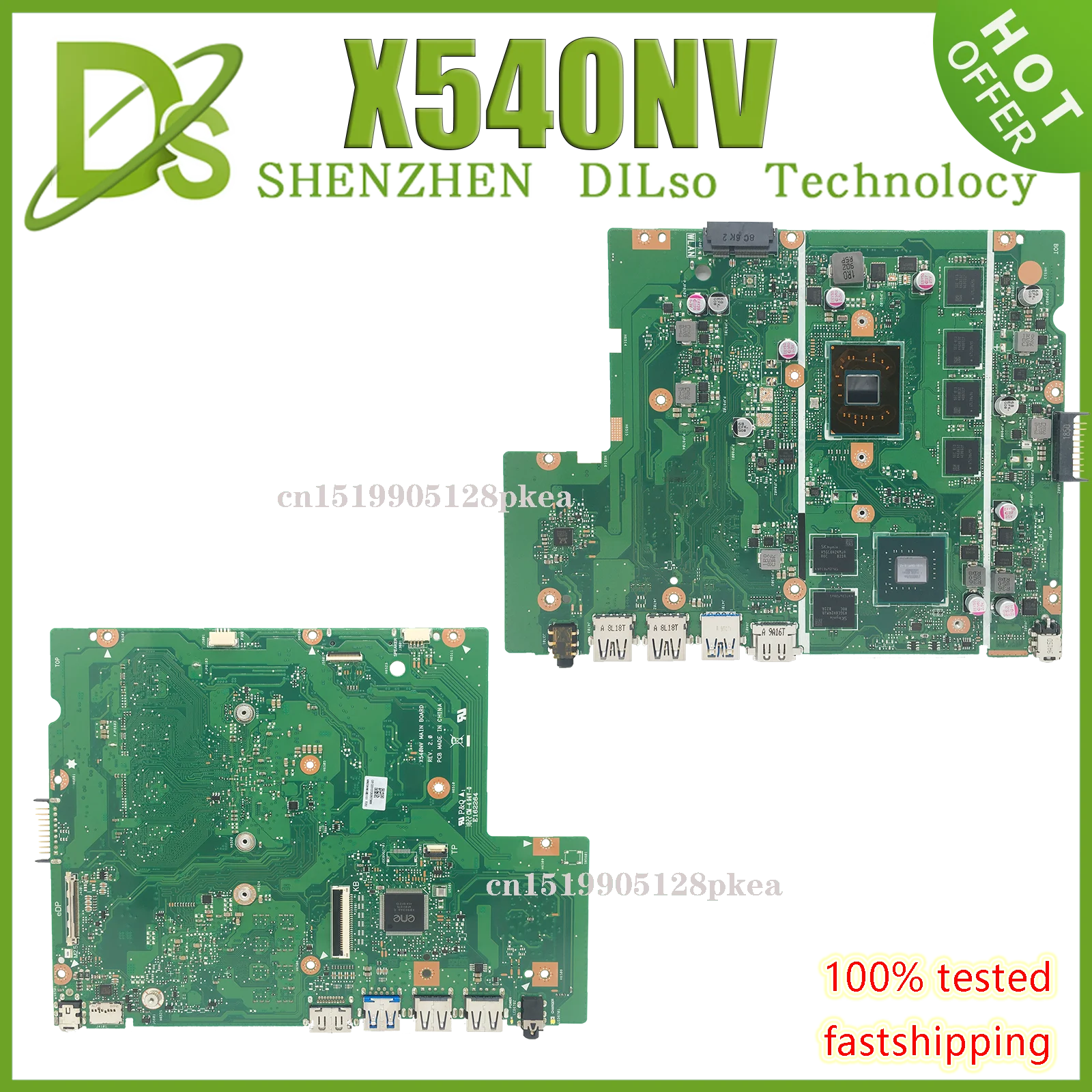 

KEFU X540NV Mainboard For ASUS F540NV D540NV X540N Laptop Motherboad N4200 N3450 N3350 8GB/4GB-RAM N16V-GMR1-S-A2 GPU 100% Test