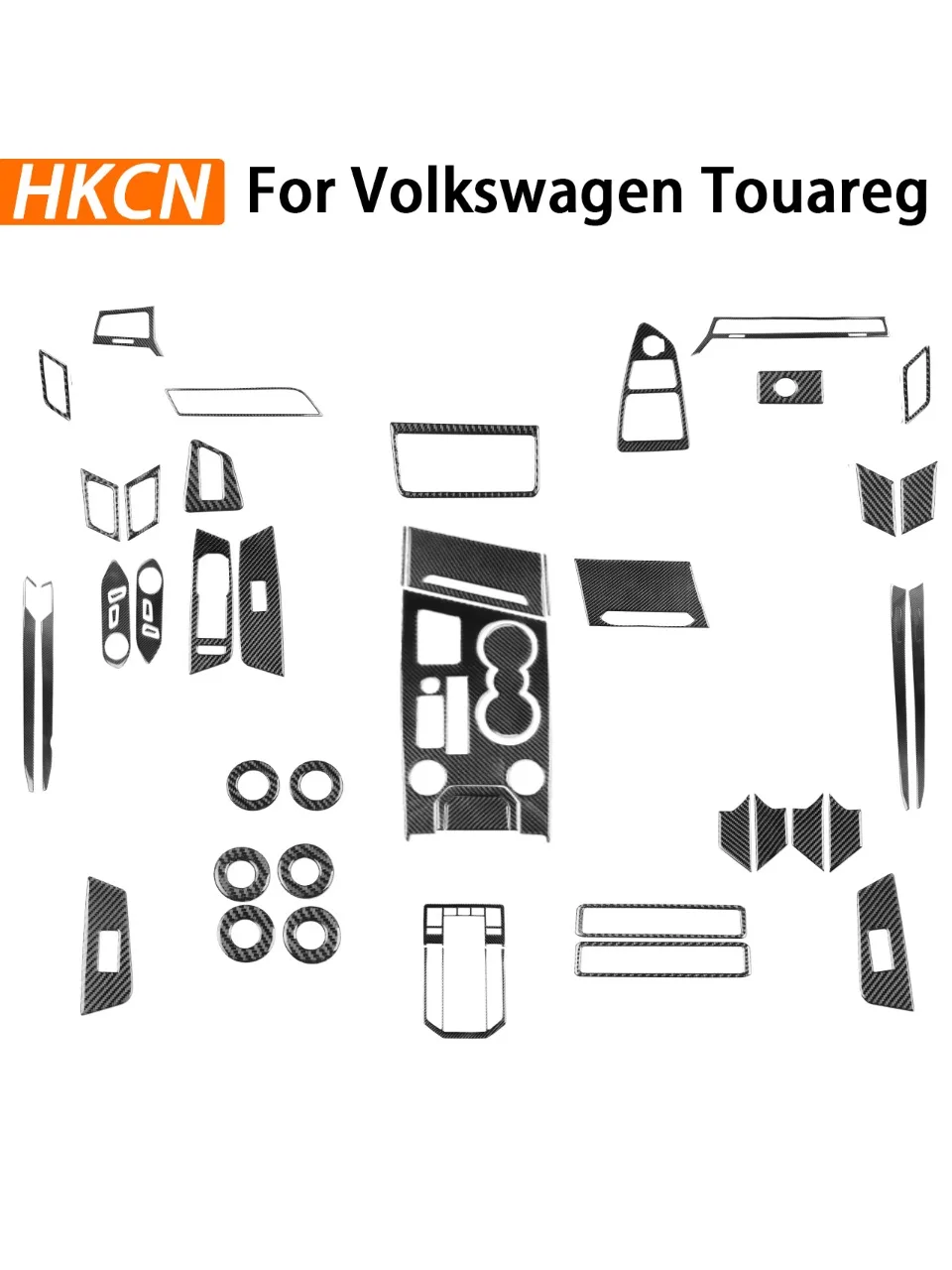 Voor Volkswagen Touareg 2019-2026 Carbon Fiber Interieur Accessoire Stickers Dashboard Ventilatieopeningen Center Console Versnellingspookpaneel - afbeelding 2
