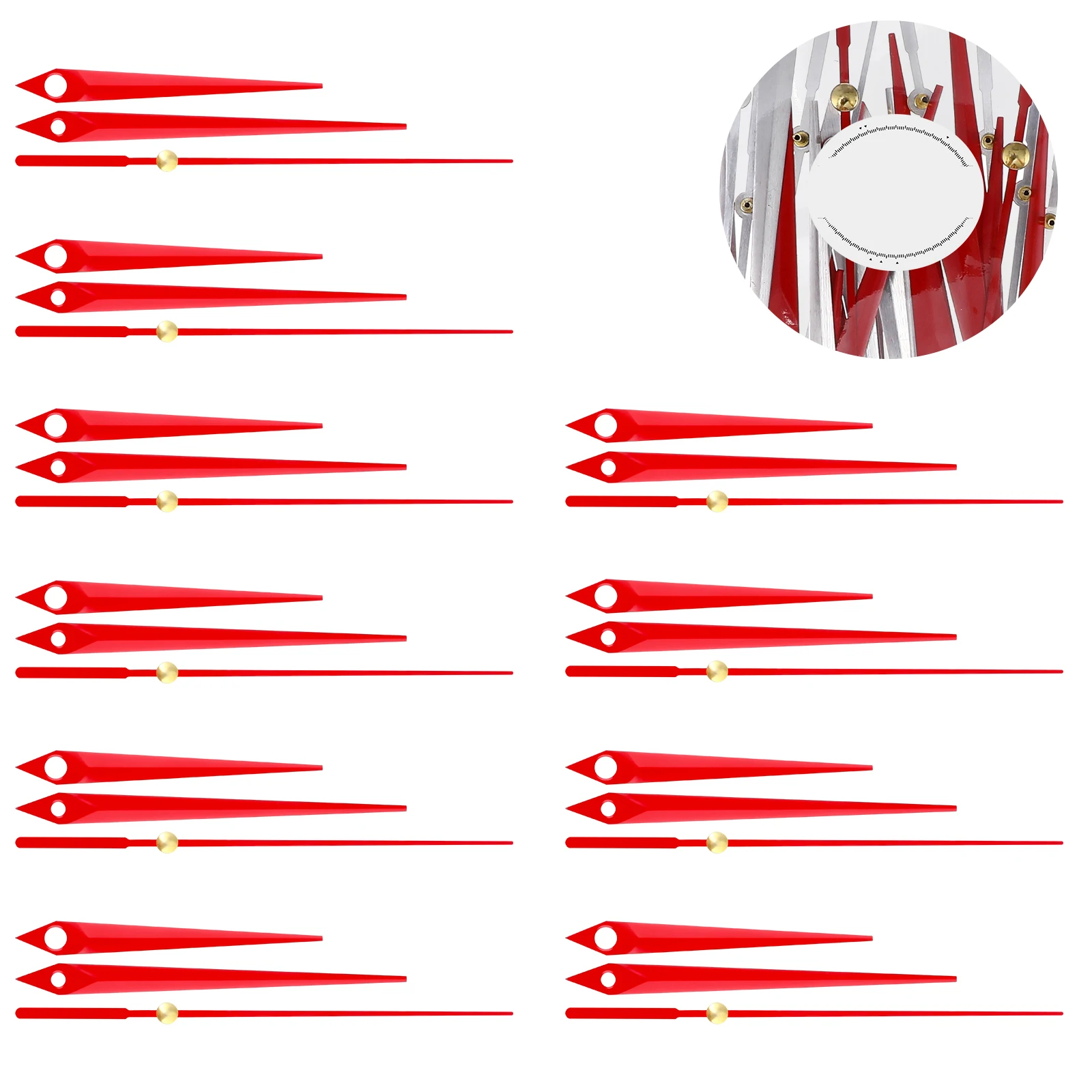 

10 set Metal Clock Hands Premium Aluminum Replacement Parts For Diy Wall Clocks Quartz Clock Hands Set Mute Mechanism