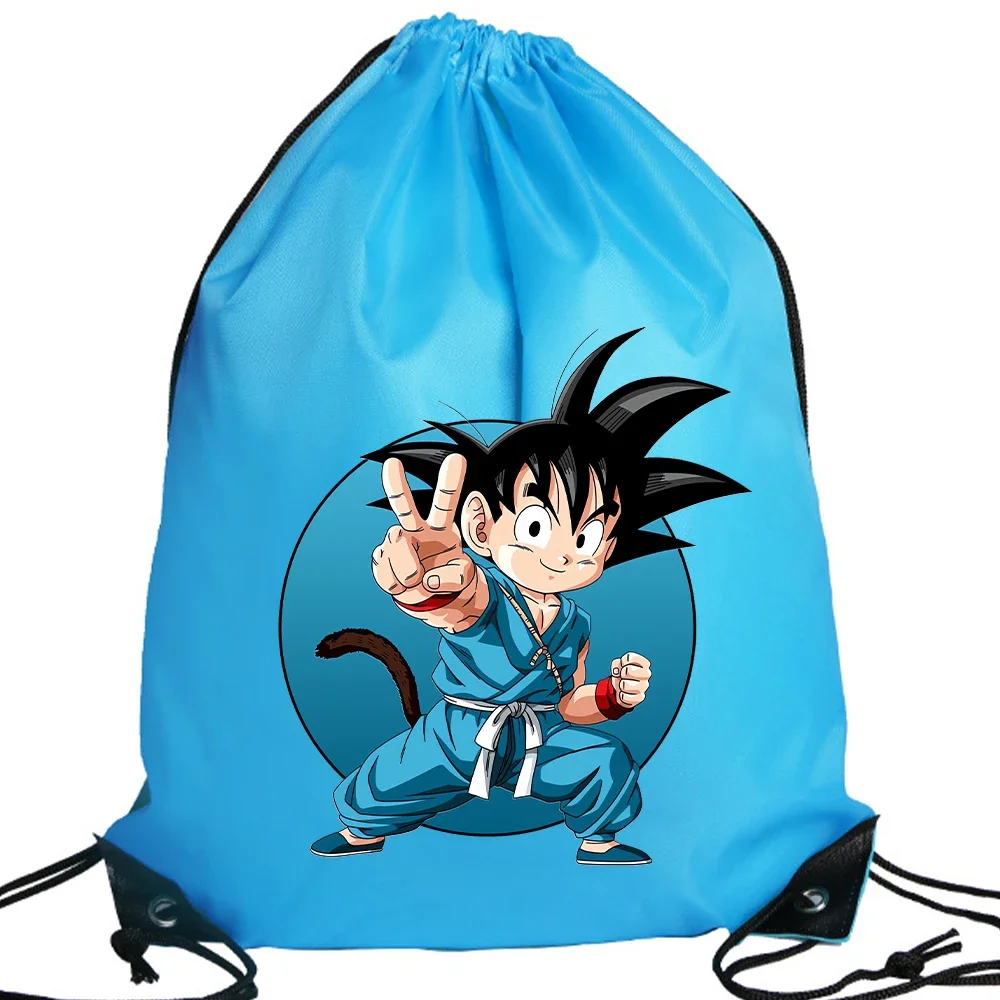 Dragons Ball Polyester Drawstring Bag Son Goku Gym Sports Backpack Pocket Bags Cool Anime Storage Bag Travel Bags Birthday Gifts view 6