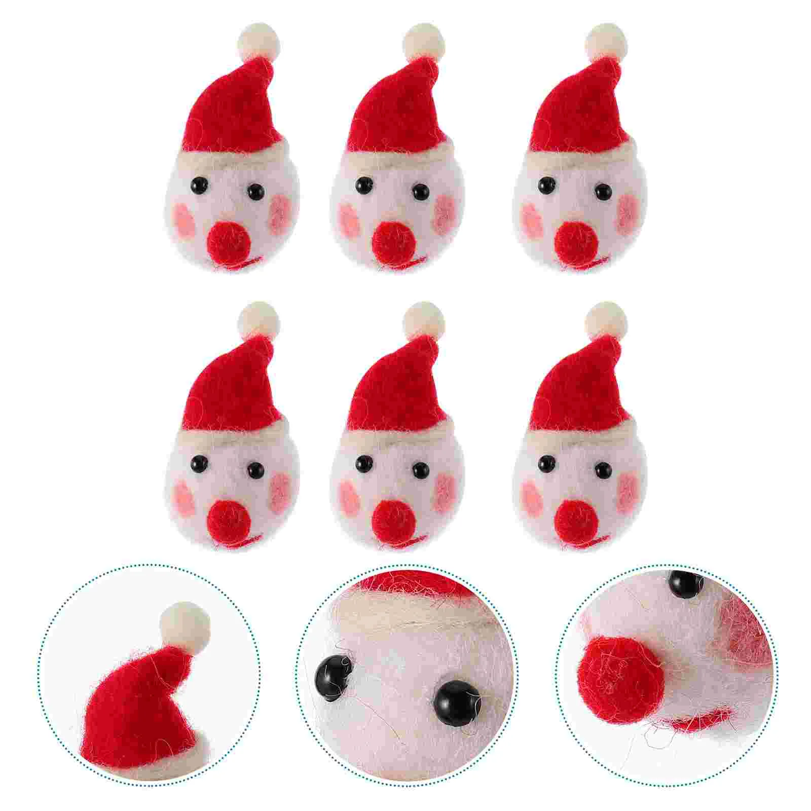 6 Pcs Felt Christmas Snowman Decorations Xmas Party Props DIY Hairpin Accessories