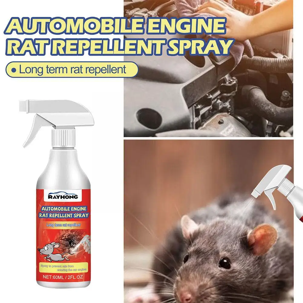 60ml Automobile Engine Mouse Spray Rat Repellent Spray For Protecting Wires Cables Car Engines Car Accessories D3Y8