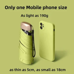 Flat Sunscreen 5 Times Umbrella Pocket Sun Rain Small Portable Ultra Light 8 Top Sales Foldable Beach Umbrella - №2