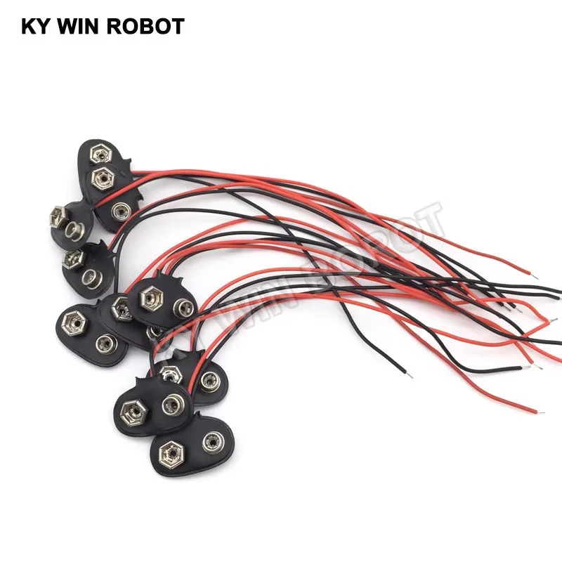 New High Quality T Type 10pc 9V DC Battery Power Cable Leads Cord Plug Clip Jack Connector for Arduino DIY