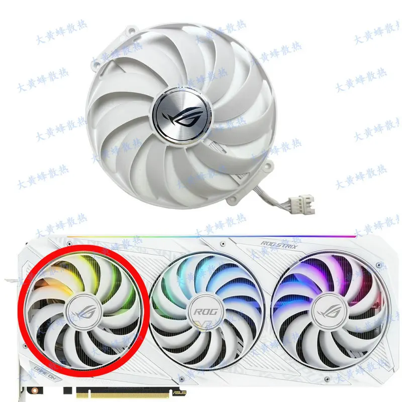 Original the Cooling Fan for ASUS RTX3070 RTX3080 RTX3090 ROG STRIX Graphics Video Card WHITE