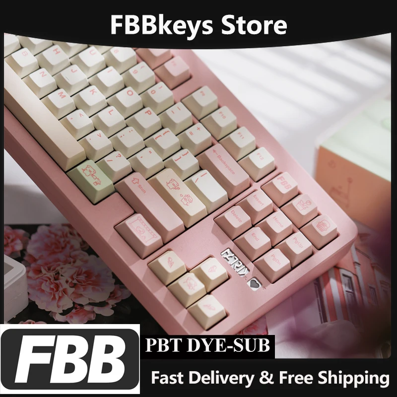 

FBB колпачки для клавиш с цветком розовой свиньи PBT MX переключатели для вишневого профиля механическая клавиатура колпачок DIY милый подарок для девочек и женщин