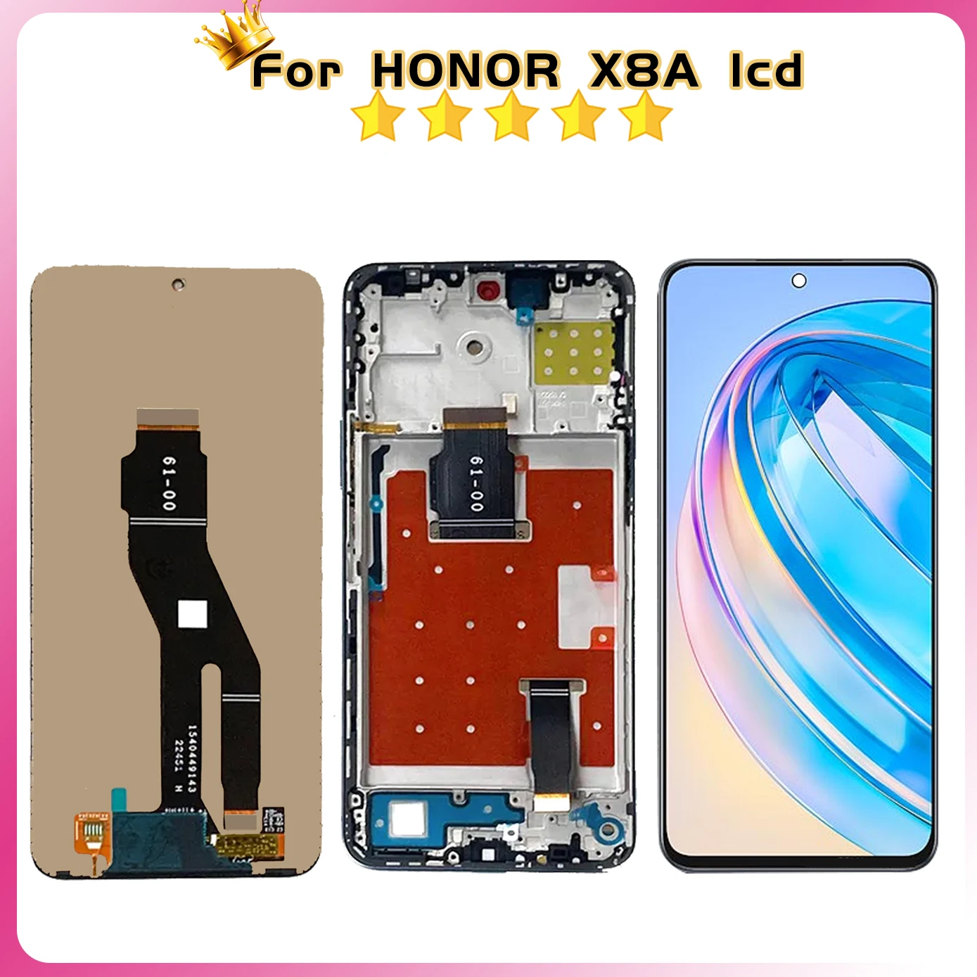 6.7\'\' LCD For Huawei Honor X8a LCD CRT-LX1 CRT-LX2 CRT-LX3 Display Touch Screen Replacement X8a Digitizer Assembly