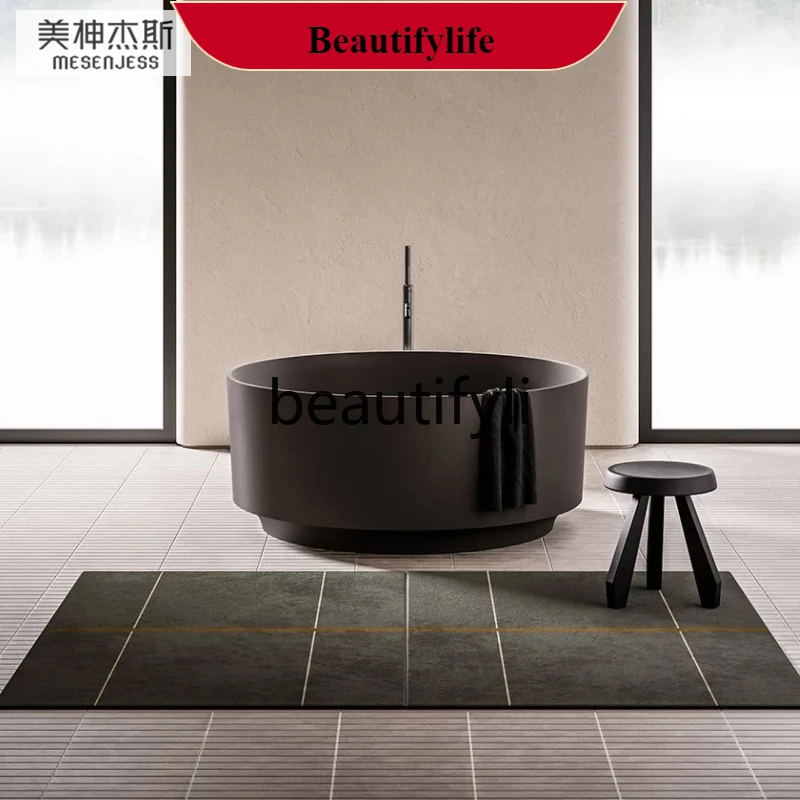 

F56 Independent integrated Qimeishi family bathtub hotel homestay couple artificial stone positive round bathtub