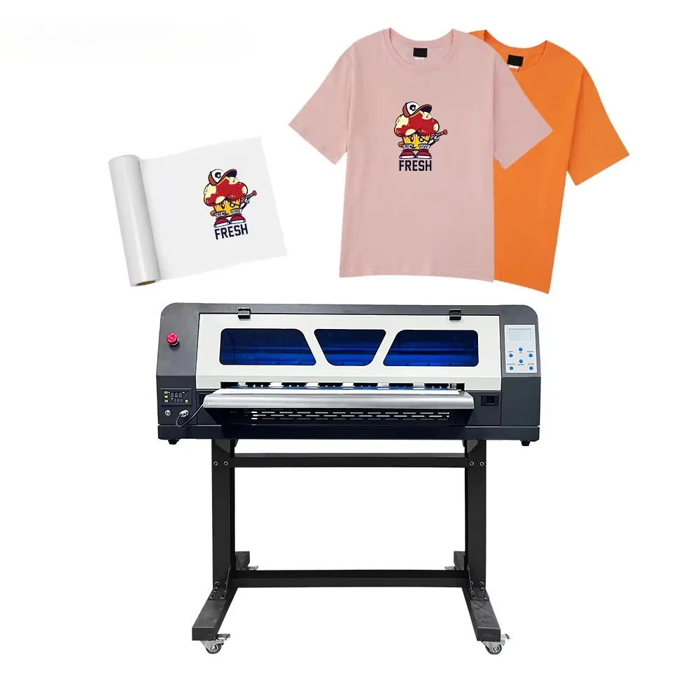 A1 Dtf 60Cm 24 inch dual Xp600 print head with powder shaker roll to roll printer wireless, multi-color, digital, waterproof