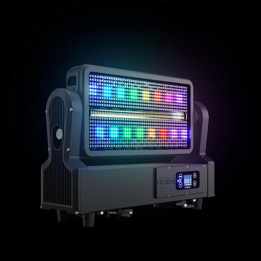 

CoralPar 1000W RGB LED Strobe Light, IP65 Waterproof Moving Head, DMX Wash Uplight for Club Bar Party Show