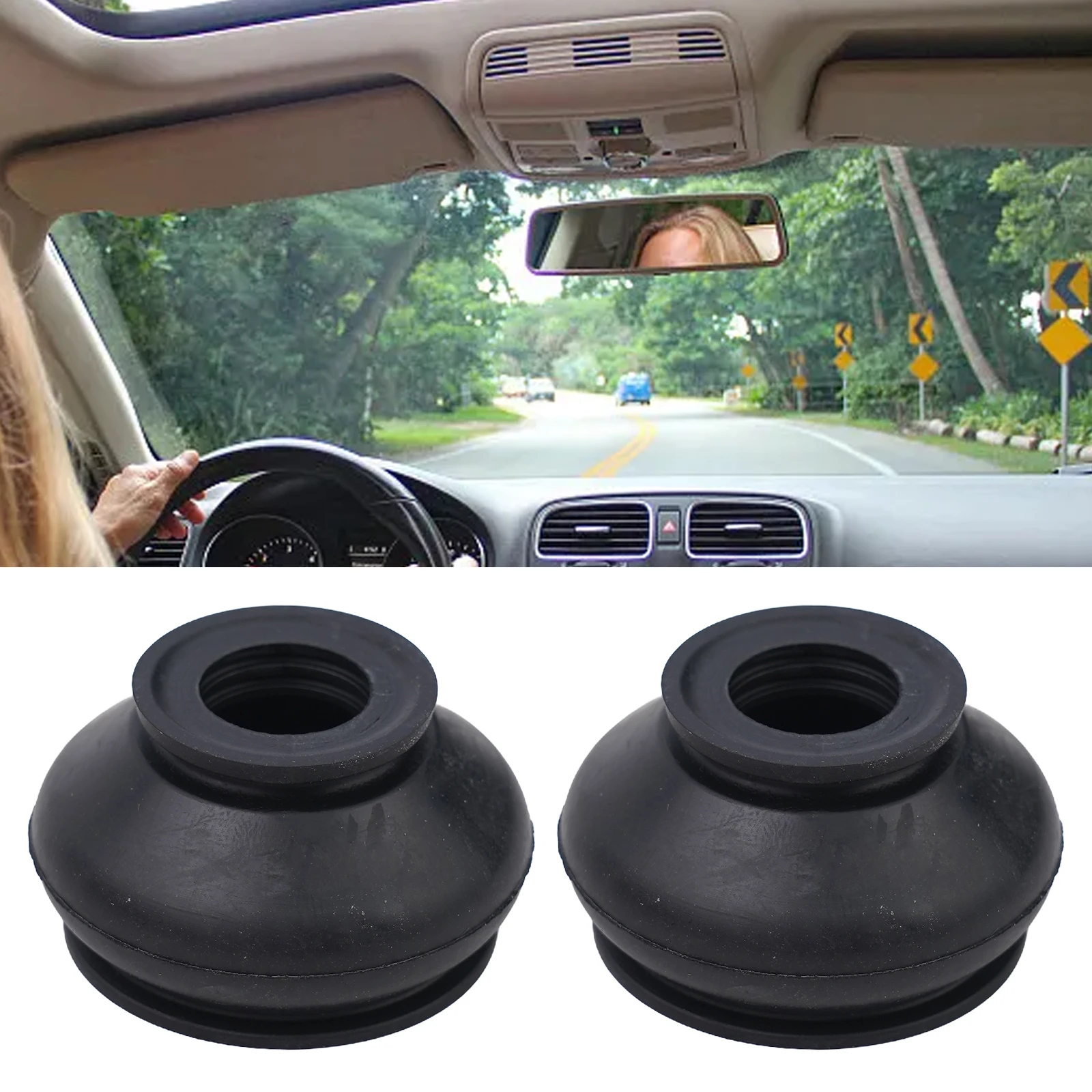 2pcs Dust Covers, Rubber Track Rod Ends And Ball Joint Covers Minimizes Premature Wear Of Suspension Parts Prolongs Tire Life