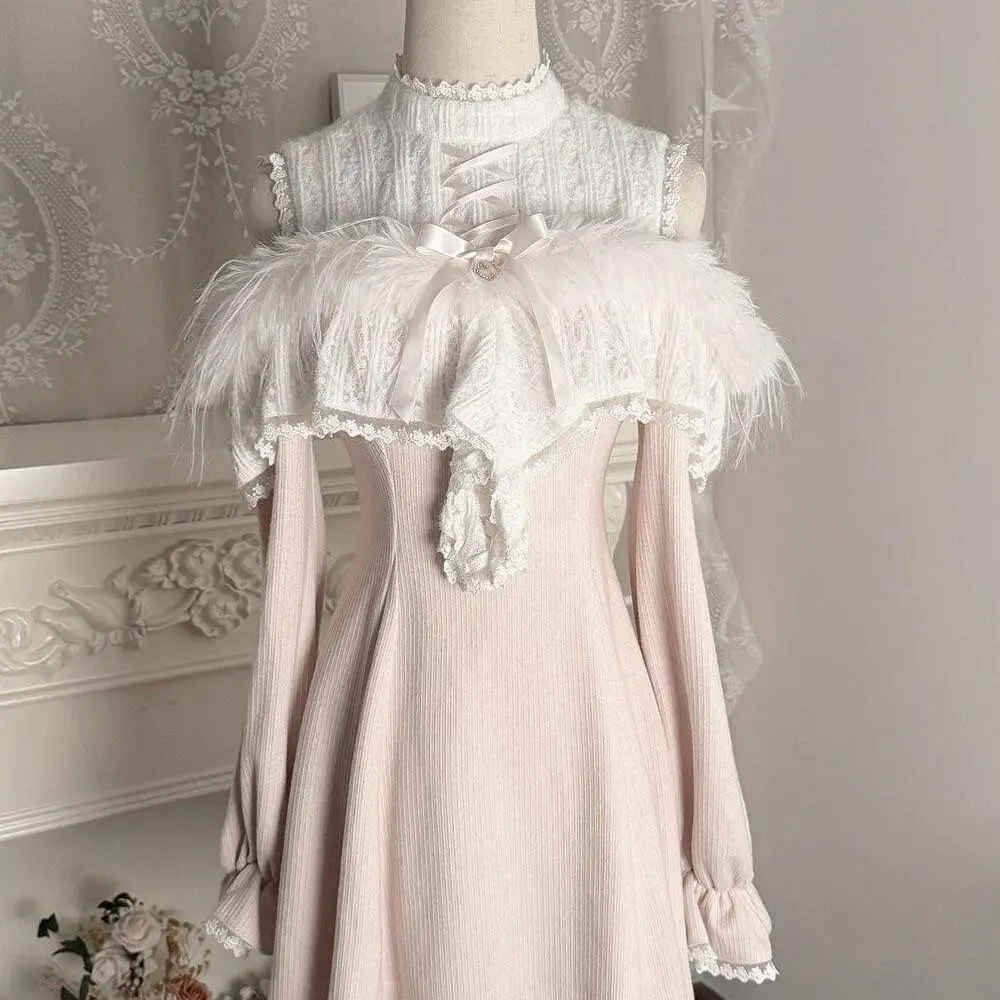 Minivestido francés elegante Y2k para mujer, vestido de princesa dulce estilo Lolita, vestido informal Kawaii de una pieza, moda coreana Chic