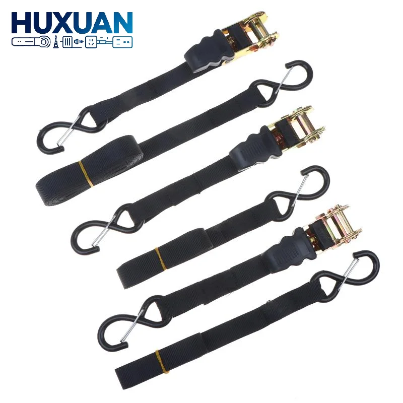 Adjustable Car Tie Down Strap 25mm Durable Ratchet Tension Rope 2/3/5M for Luggage Bag Lashing Camping Cargo Binding