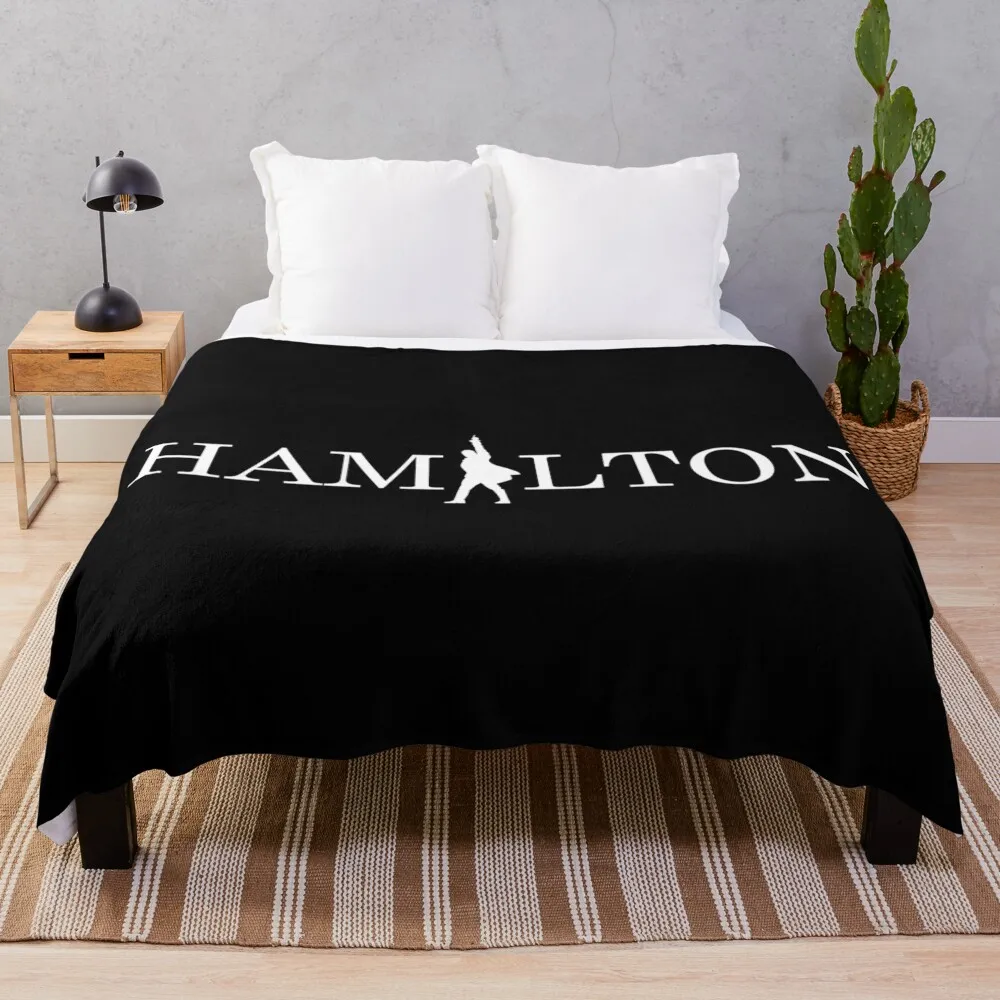 

Hamilton text logo masks and tee-shirts Throw Blanket Sofas Shaggy Blankets