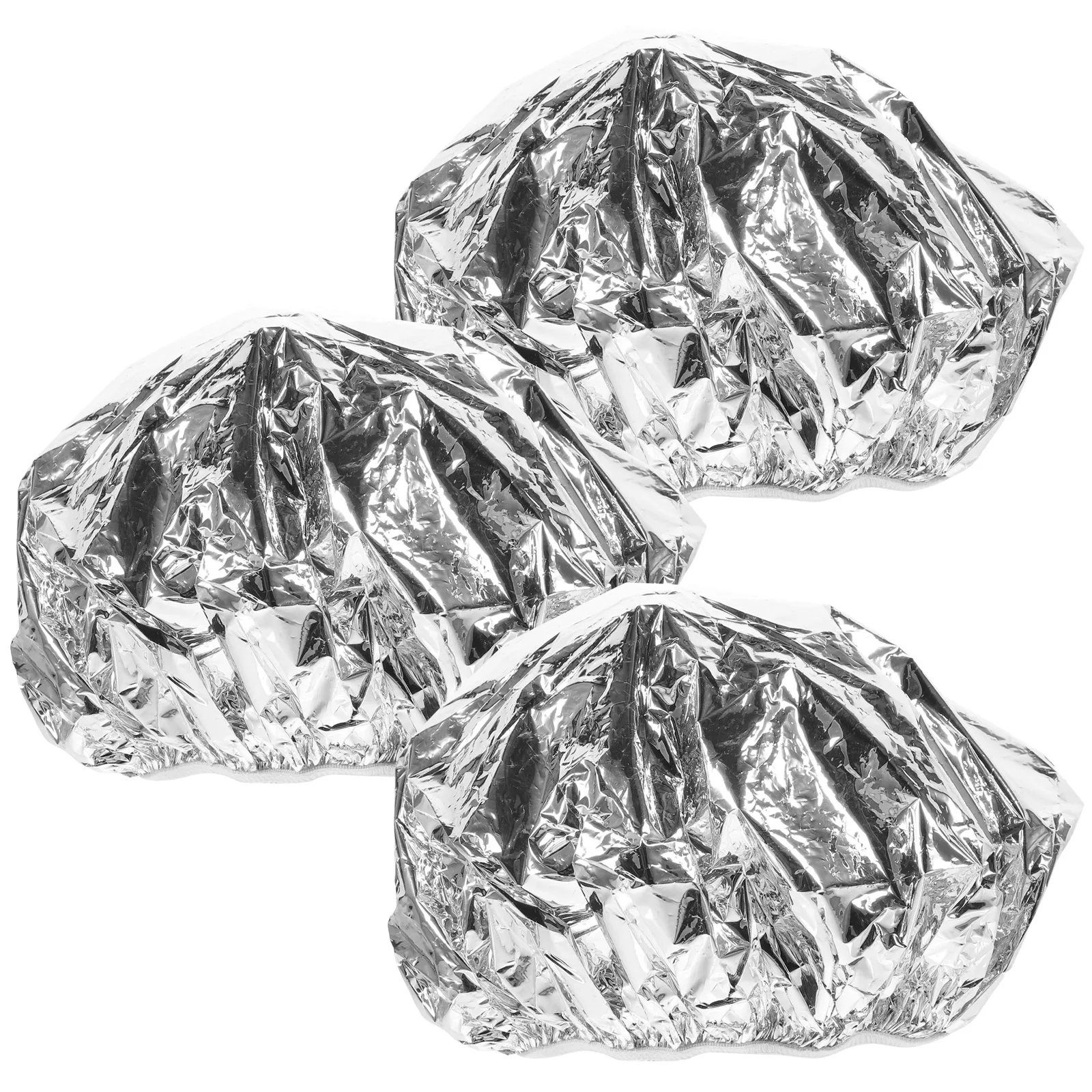 

3 Pcs Tin Foil Hair Mask Cap 28cm Elastic Design Comfortable Deep Conditioning Treatment Grey Heat Cap Non Electric Salon Use