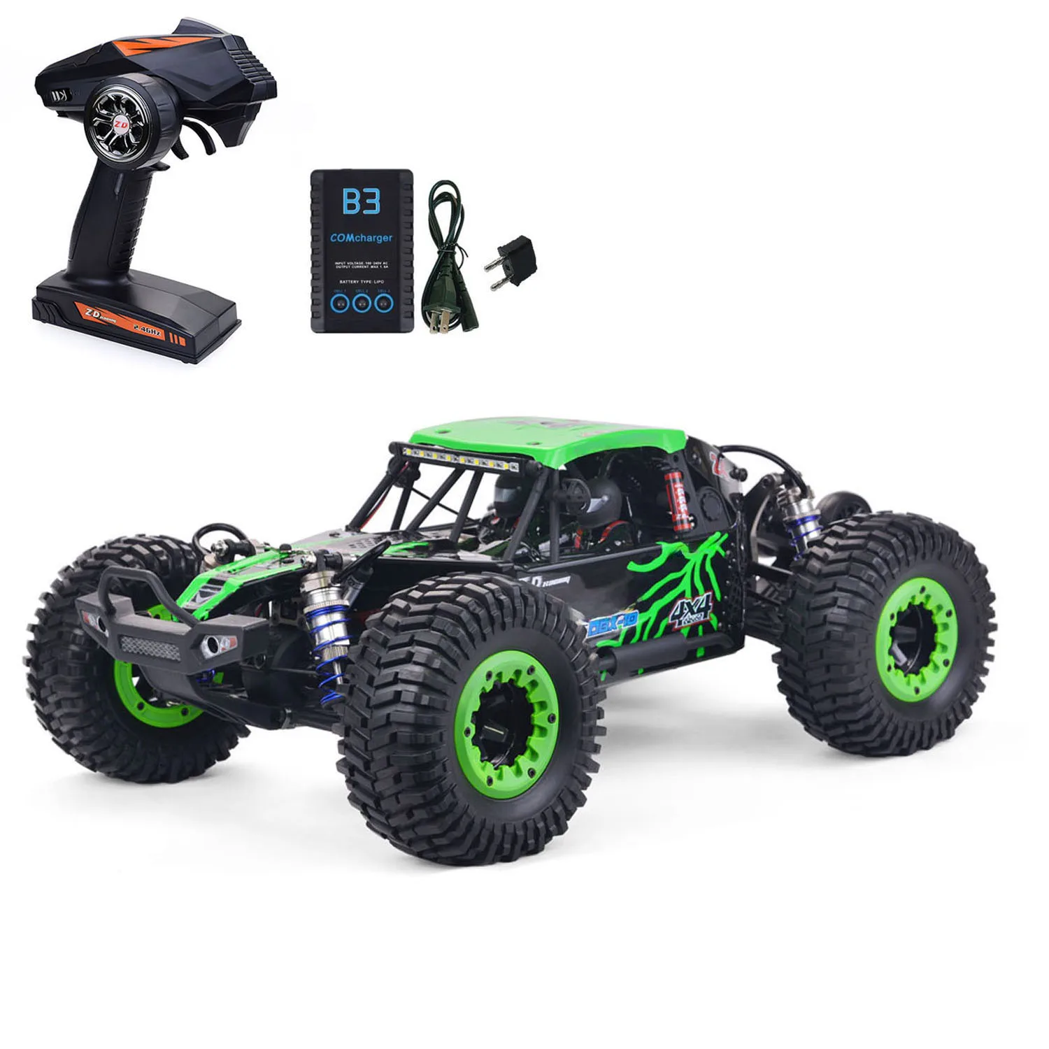 

ZD Racing 1/10 DBX 103 80KM/H High Speed Remote Control Off Road Car Ultra 4 Wheelie Bar 4X4 RC Desert Buggy PVC Shell Battery