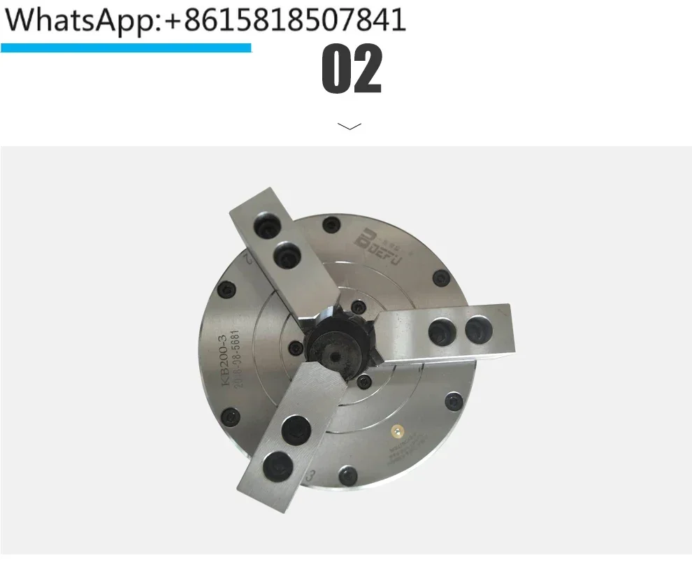 Three claw hollow half through hole pneumatic chuck, steel disc body lathe chuck