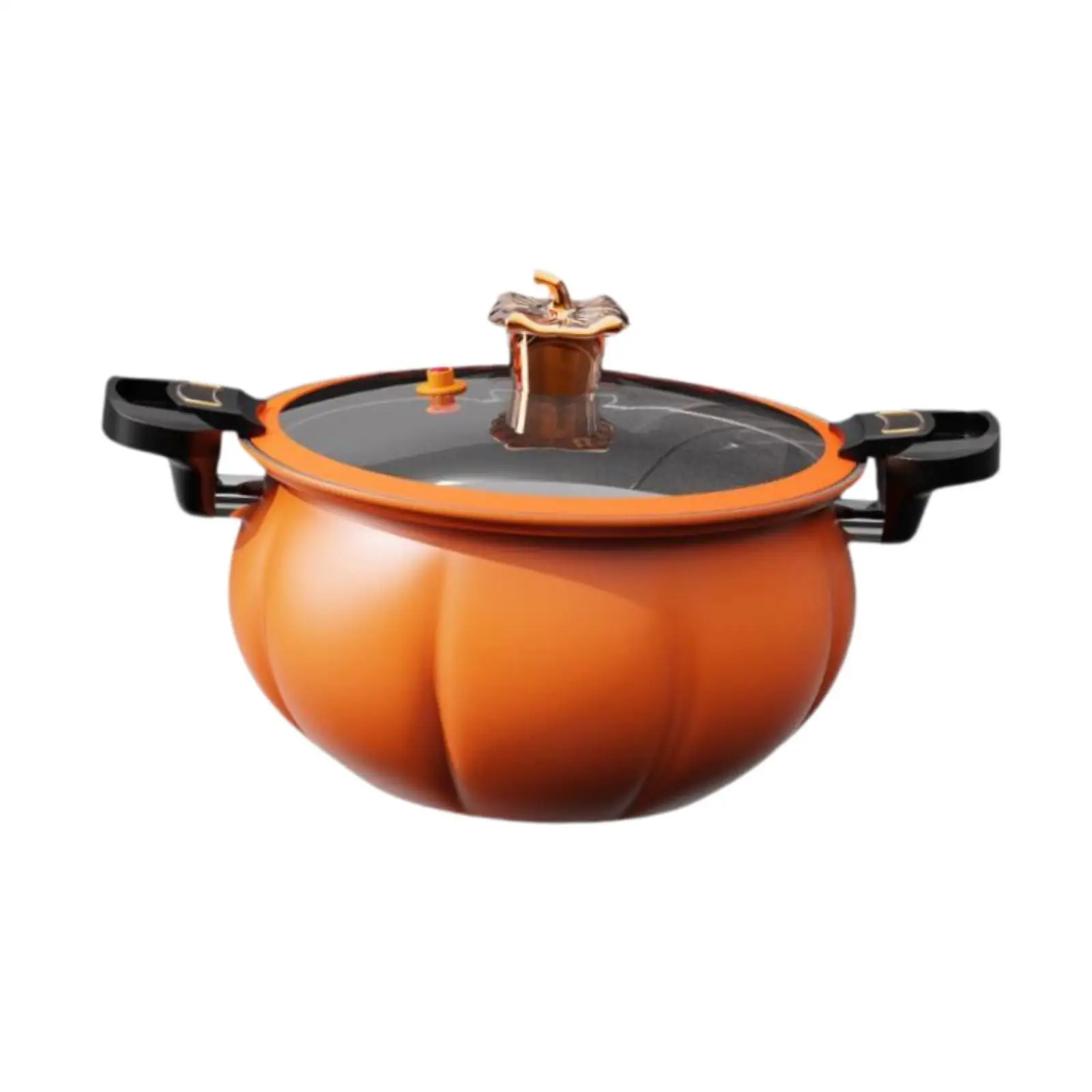 Micro Pressure Pot 5L with Cover Non Stick Pumpkin Shaped Soup Pot Saucepan