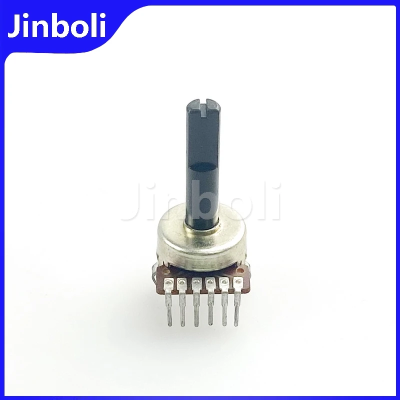 2PCS R161 Single Row 6Pins Dual B100K With Center Positioning Speaker Amplifier Audio Volume Potentiometer D Shaft Length 25mm