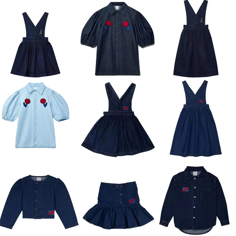 

Детское платье aw25 новые осенние милые джинсовые платья для девочек