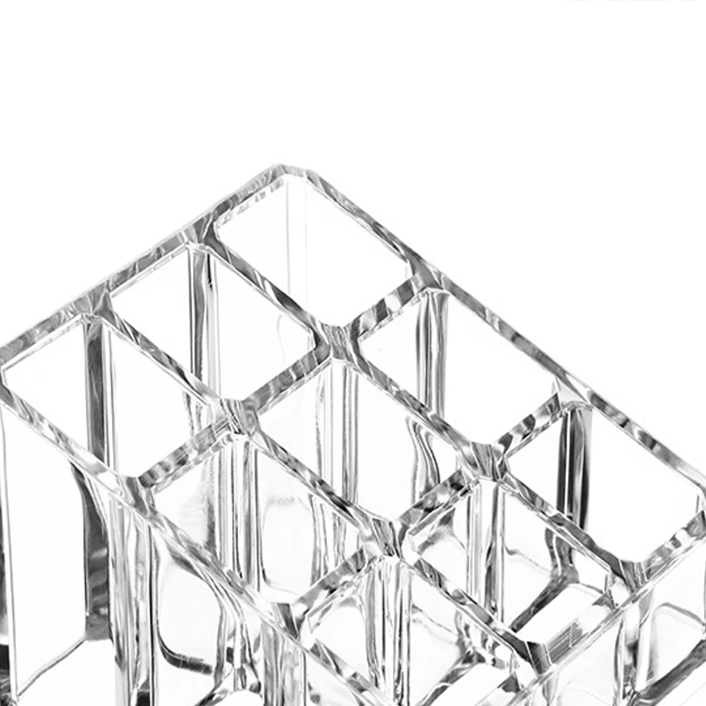 

Lipstick Storage Box 9 Slot Holder Transparent Dust-proof Jewelry Canister Plastic Makeup Organizer Case