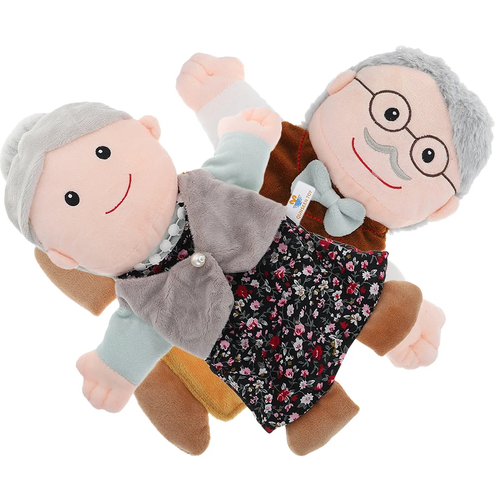 2 pezzi personaggio burattino a mano gioco di ruolo giocattolo Storytime figura puzzle fai da te per bambini peluche cotone incollaggio educativo