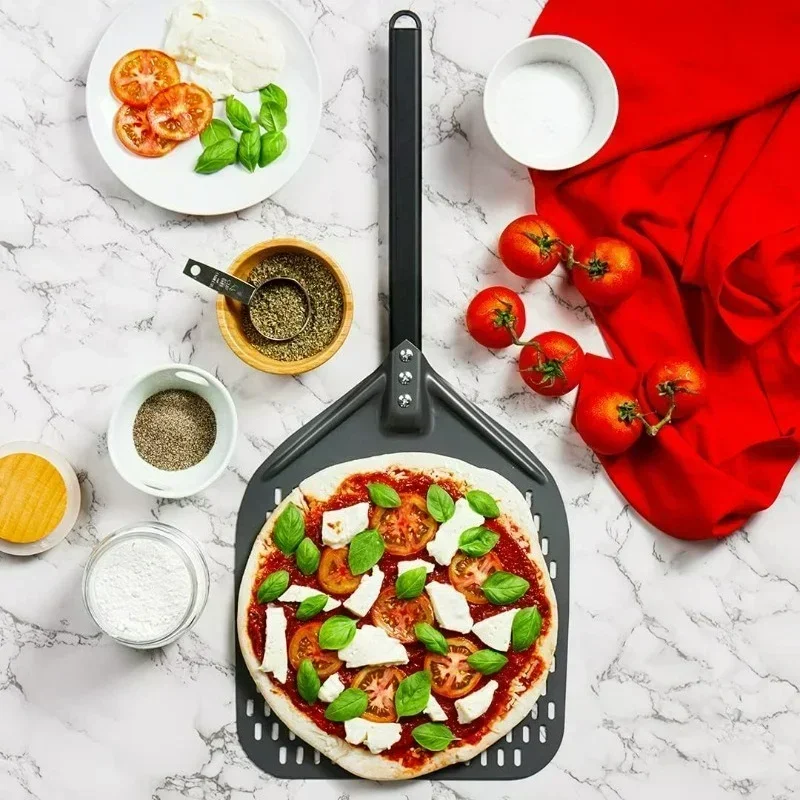 7/8/9/12inch Aluminum Pizza Peel with Handle Oven Pizza Turning Peel for Outdoor Pizza Ovens Pizza Oven Accessory image 18