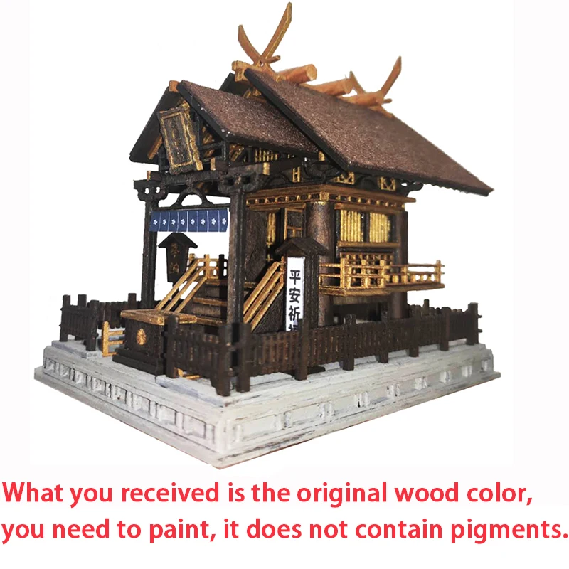 Maisons de poupées en bois Itsukushima Shinto, Kits de Construction miniatures japonais avec meubles