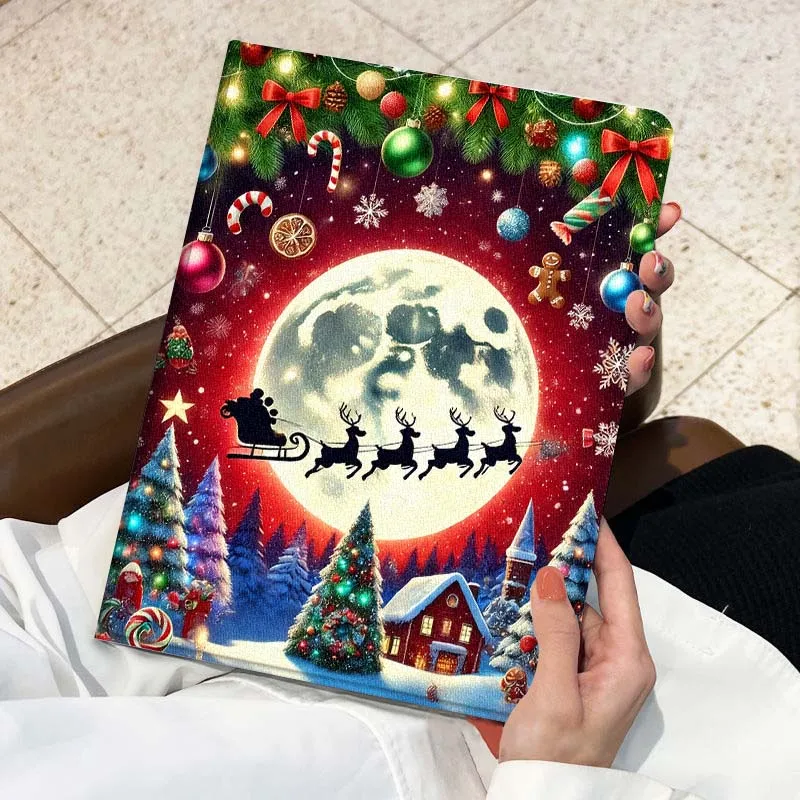 حافظة تابلت بنمط عيد الميلاد لهاتف سامسونج جالاكسي تاب S7 S8 S9 S10 FE Plus Lite 11 12.4 13.1 بوصة