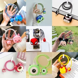 4 pz/set Cute 3D Cartoon Set Cable Protector per iPhone / iPad 18W/20W custodia per caricabatterie organizzatori di cavi per telefono per iPhone 14 15