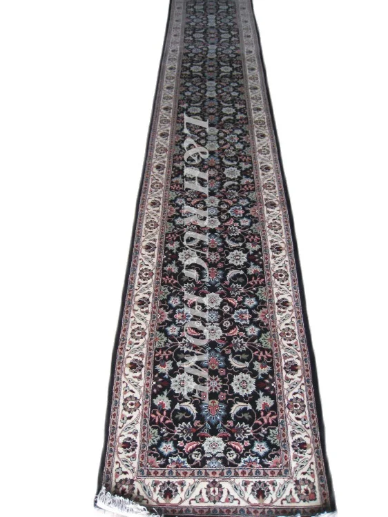 Free shipping 2.5'x21' 160 Line persian woolen carpet , hand knotted persian runner Oriental handmade Persian Rug mixed colors