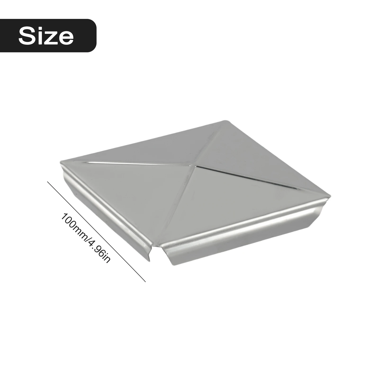 1/10Pcs Square Pipe Stainless Steel Hole Plug- Insert End Cap Decorative Pyramid Shape Post Cap Cover 40/50/60/80/100mm