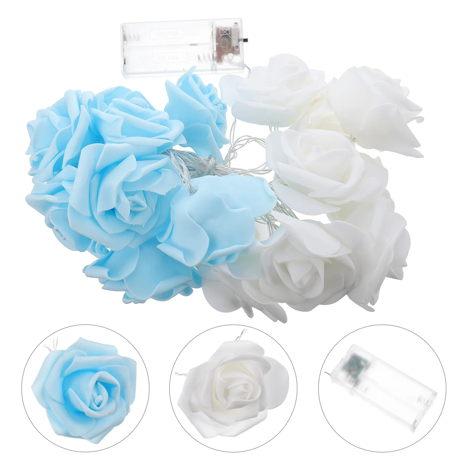 Guirnalda de luces LED con forma de rosa romántica, lámpara de hadas, decoración del hogar para fiesta, Festival, boda, ventana, decoración de luz, 1 Uds.