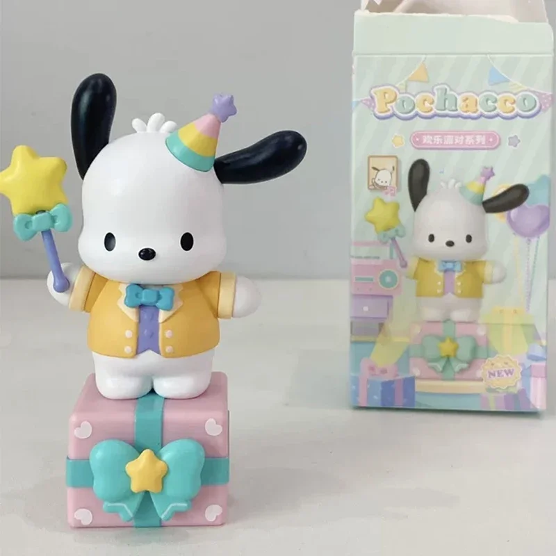 Sanrio Family Pochacco Dog Happy Party Series Dekoracja Anime Figurka Dekoracja Kawaii Figurka Model Zabawki Trend Zabawki Prezent