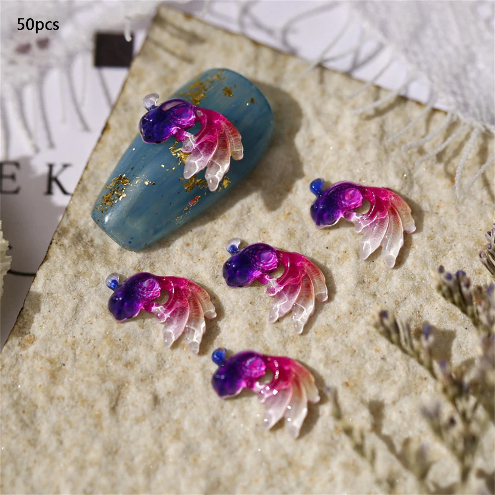 ذيل السمكة ديكور أظافر شفاف ، رسم ثلاثي الأبعاد ، أظافر ذهبية ، جيلي ، جمال ذاتي الصنع