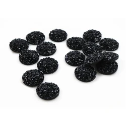 New Fashion 40pcs 12mm Black Color Flat Back Resin Cabochons Cameo  G5-31