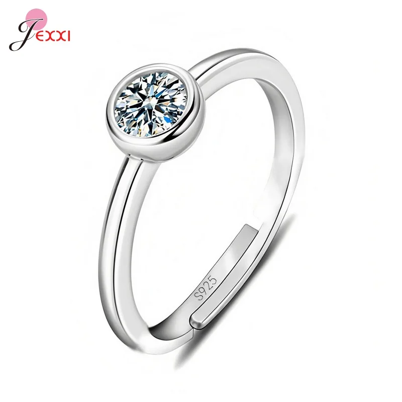 Factory Price Genuine 925 Sterling Silver Jewelry Charming Woman Wedding High Quality Crystal CZ Classic Ring