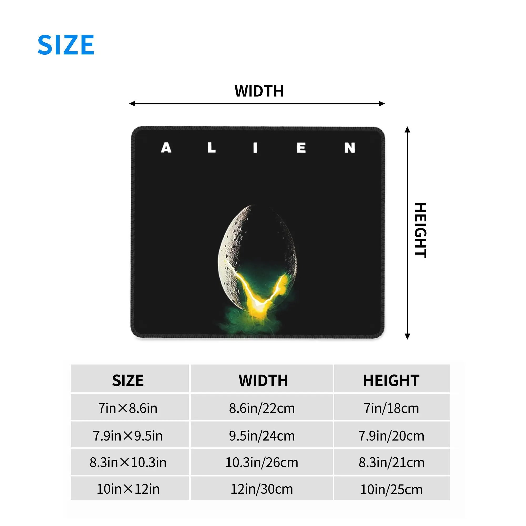 Alien Poster Scream Movie Mauspad Computer Tastatur Mauspad Gaming PC Laptop Schreibtischunterlage Bürozubehör Tischsets