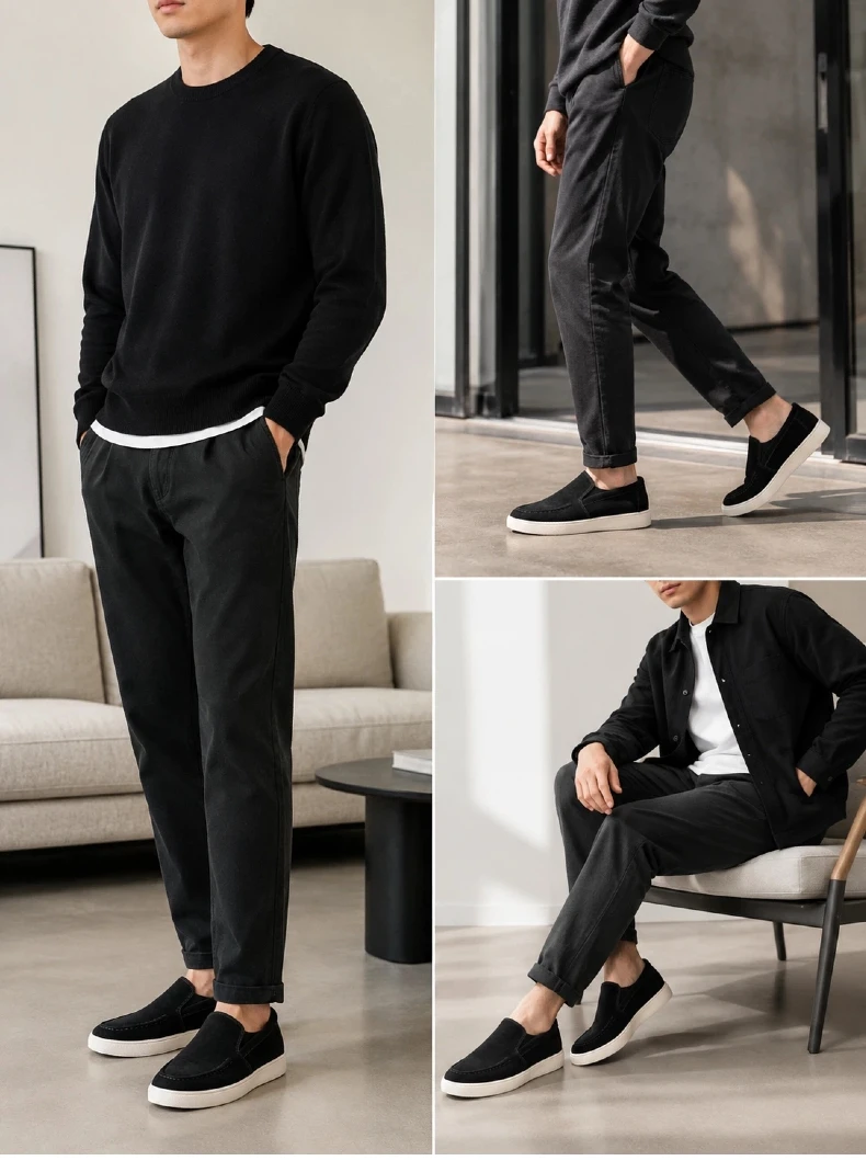 Herren-Freizeitschuhe, Wildleder-Loafer, klassischer britischer Stil, Herrenschuhe, leichte, weiche Mokassins, Slip-on-Fahrschuhe für Herren – Detail 5
