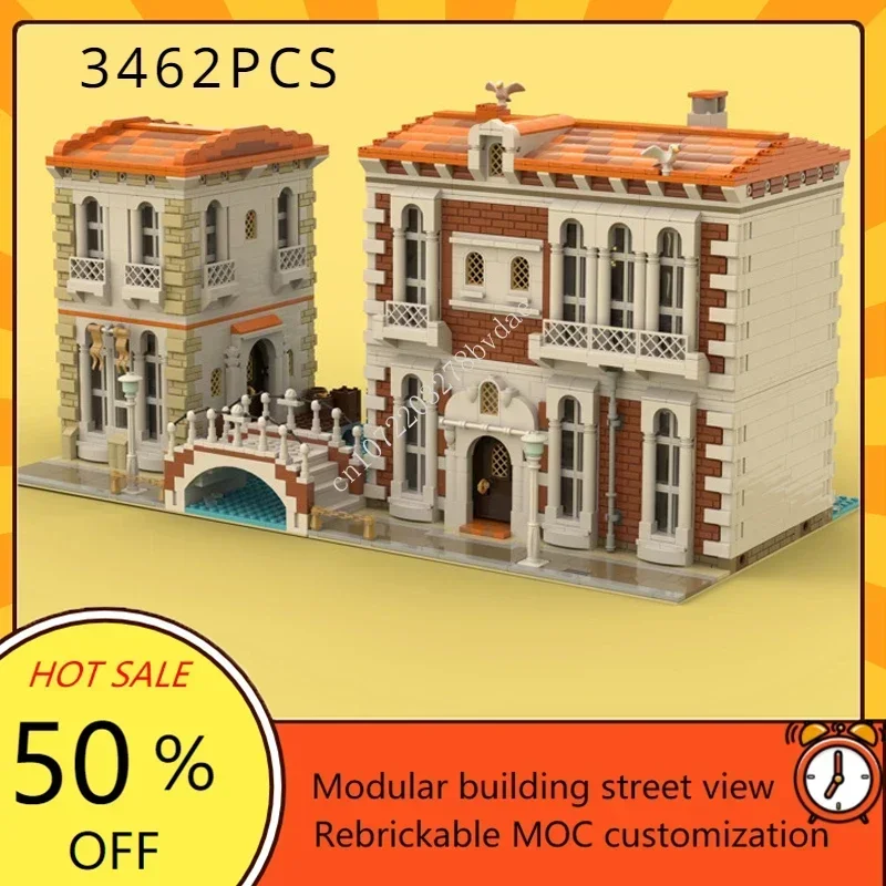 

3462PCS Venetian Houses Modular MOC-910023 Creative street view Model Building Blocks Architecture Assembly Model Toys Gift