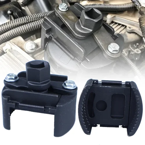 Imagen 2 del producto Llave de filtro de aceite de dos mandíbulas ajustable, filtro de 60-80mm, removedor de llaves de filtro, herramientas de desmontaje de dos garras de acero fundido para combustible