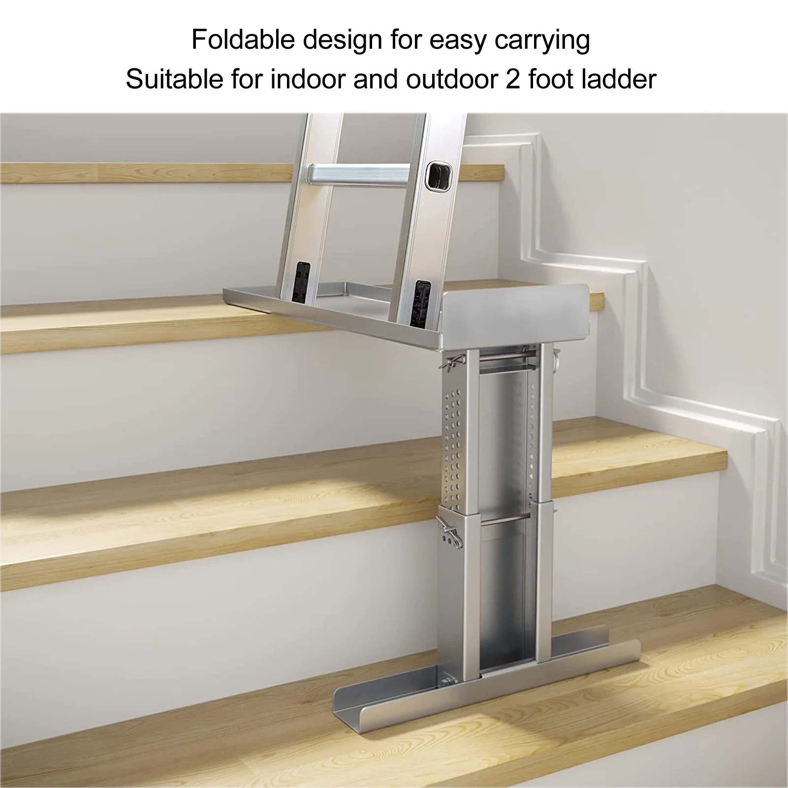 Folding Ladder Extender Alloy Steel Stair Stabilizer Auxiliary Support Stand for Telescopic and Straight Ladders