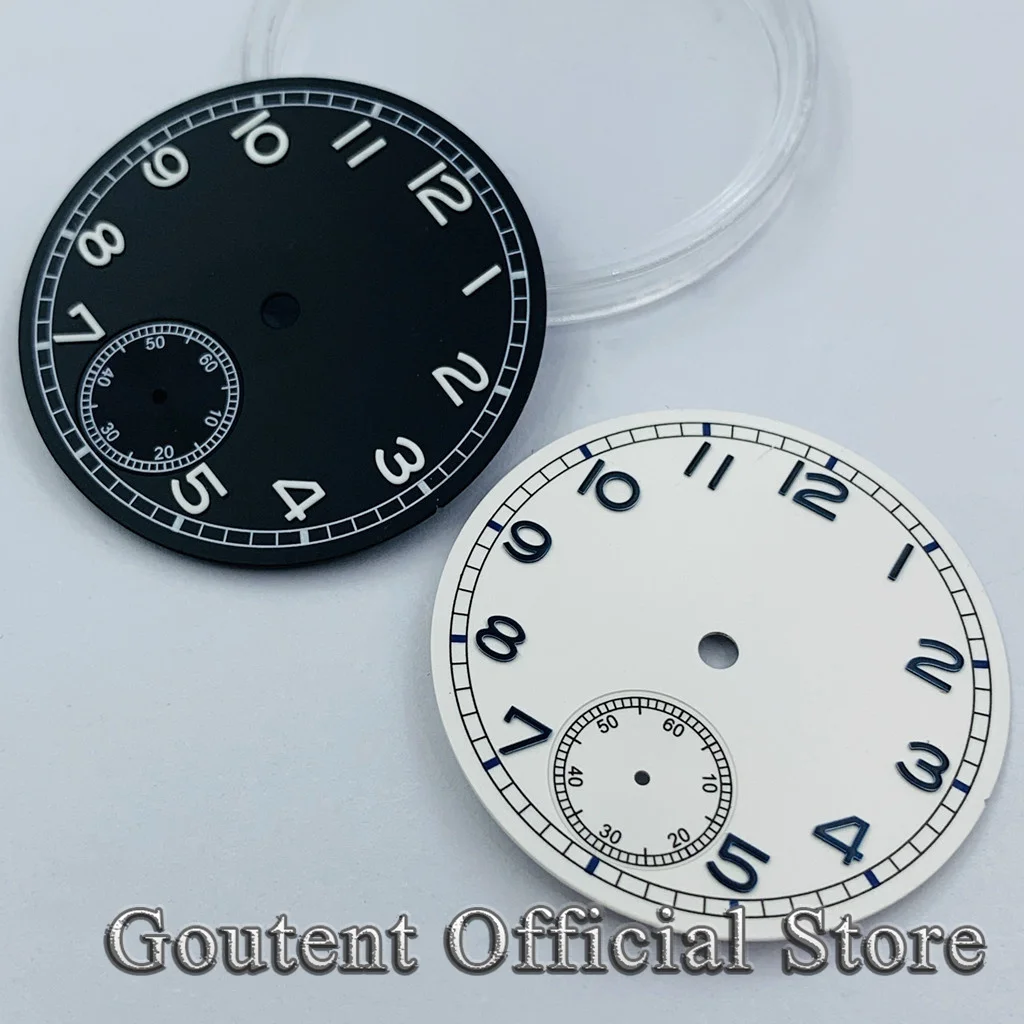 Goutent 37mm Green Luminous Sterile Black White Blue Watch Dial Fit ETA 6498 ST36 movement Watch Parts