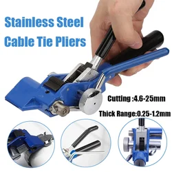 Ratchet Type Stainless Steel Cable Tie Gun for Width 4.6-25mm Thickness 0.25-1.2 Mm Tie Pliers Machine Tightener Strapping Tool